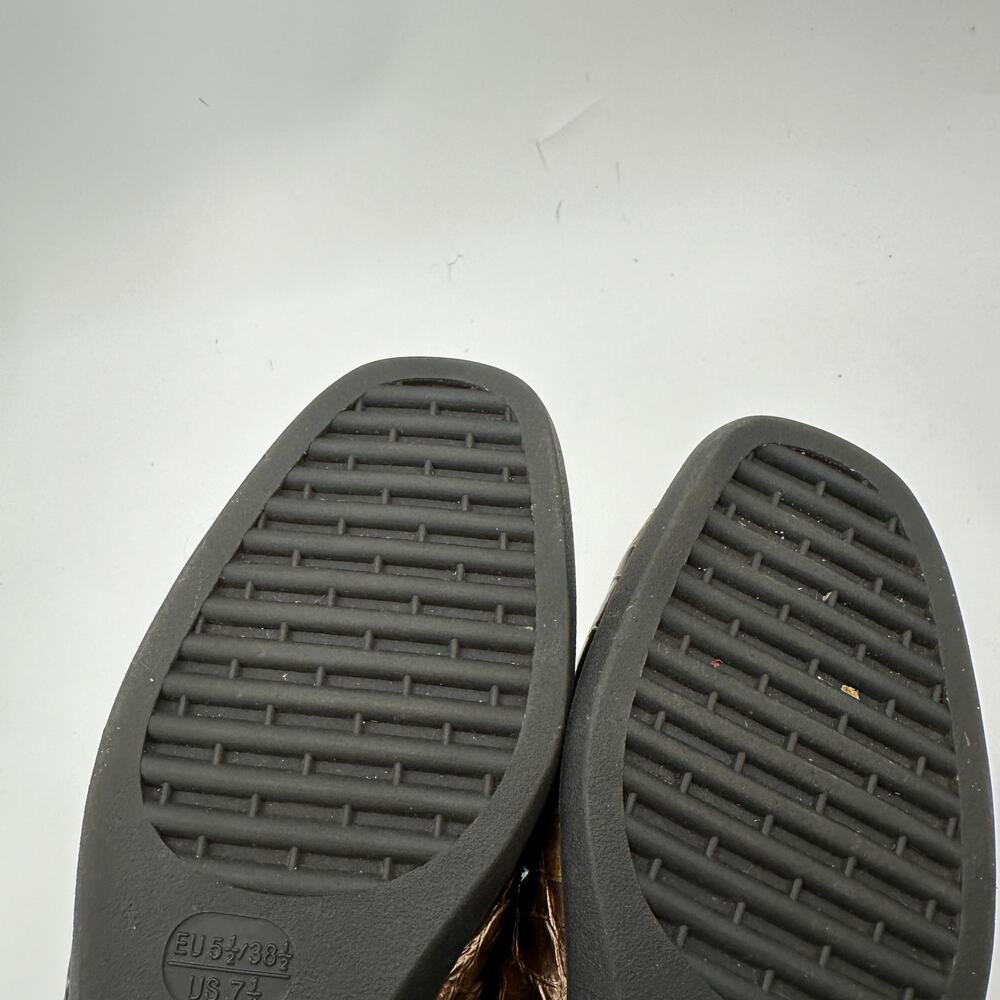 FLEXX Comfort Bronze Crocco Patent Leather Print Slip On Loafer // 7.5 - Picture 6 of 8